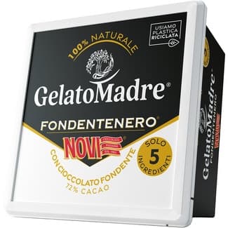 Helado italiano de chocolate negro Fondentenero Novi tarrina 700 ml - Gelatomadre