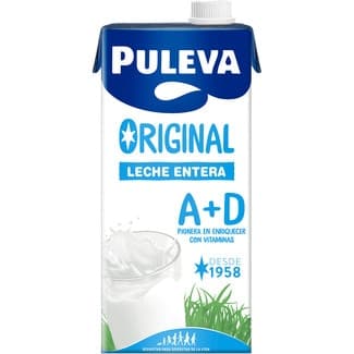 Leche entera original con vitamina A+D brik 1 l - Puleva