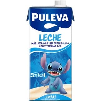 Leche entera Disney Pixar más ligera que una entera 2% materia grasa y vitaminas A + D brik 1 l - Puleva