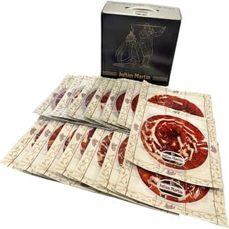 Jamón de cebo ibérico 50% raza ibérica en lonchas cortado a cuchillo 15 caja 1,5 kg 15 sobres de 100 g - Julian Martin