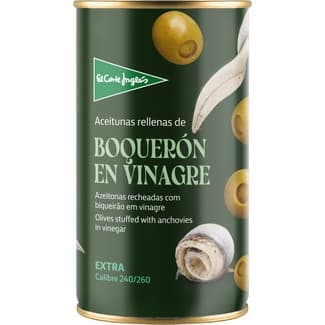 Aceitunas rellenas de boquerón en vinagre lata 150 g neto escurrido - El Corte Ingles