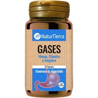 Gases con hinojo, cilantro y jengibre sin gluten bote 30 cápsulas - Naturtierra