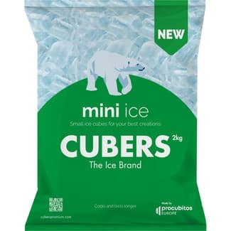 Hielo mini picado especial cocktail bolsa 2 kg - Cubers