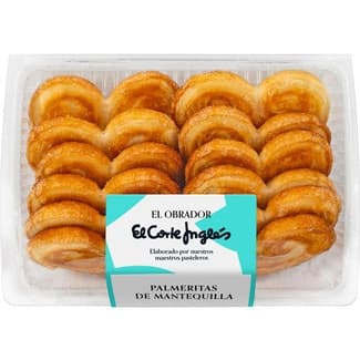Palmeritas de mantequilla 12 unidades bandeja 150 g - El Obrador El Corte Ingles