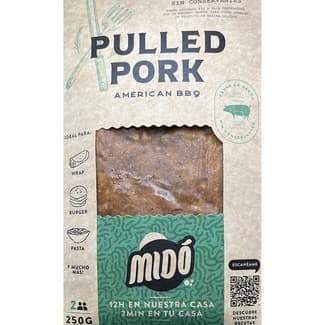Pulled Pork American BBQ tierna carne de cerdo envase 250 g - Mido