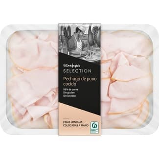 Pechuga de pavo cocida finas lonchas colocadas a mano sin gluten y sin lactosa envase 150 g - El Corte Ingles Selection