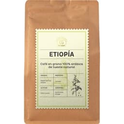 Café en grano 100% arábica de tueste natural origen Etiopía envase 250 g - Club Del Gourmet