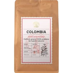 Café Descafeinado en grano 100% arábica de tueste natural origen Colombia envase 250 g - Club Del Gourmet