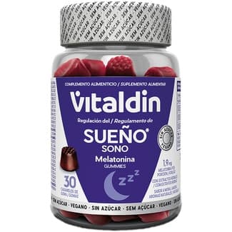 Melatonina regulación del sueño gummies sin azúcar bote 30 caramelos de goma - Vitaldin
