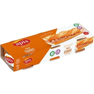 Paté de hígado de cerdo suave pack 3 lata 80 g - Apis