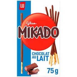 Palitos de galleta recubiertos de chocolate con leche paquete 75 g - Mikado