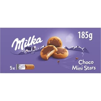 Choco Stars mini estrellas galletas con chocolate 5 envases individuales paquete 150 g - Milka