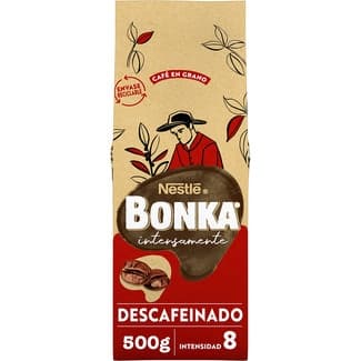 Café en grano descafeinado de cultivo sostenible de intensidad 8 paquete 500 g - Bonka