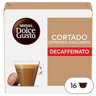 Café Cortado Espresso Macchiato Decaffeinato Selección robusta estuche 16 cápsulas - Nescafe Dolce Gusto