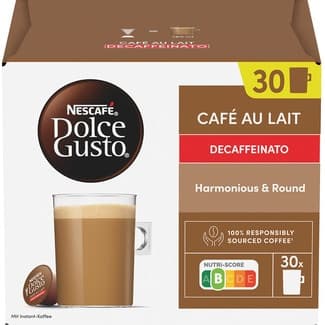Café con leche Decaffeinato Selección robusta envase 30 cápsulas - Nescafe Dolce Gusto