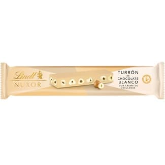 Turron de chocolate blanco con avellanas tableta 200 g - Lindt Nuxor