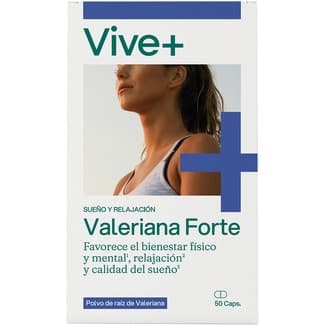 Valeriana forte bienestar físico y mental, relajación y calidad del sueño estuche 50 comprimidos - Vive+