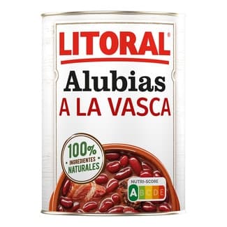 Alubias a la vasca sin gluten lata 430 g - Litoral