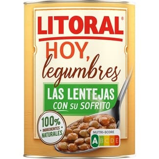 Hoy lentejas con su sofrito sin gluten lata 425 g - Litoral