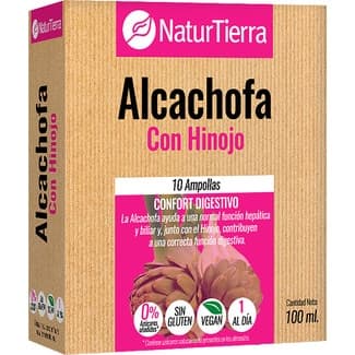 Confort Digestivo alcachofa con hinojo sin gluten 0% azúcares añadidos envase 10 ampollas - Naturtierra
