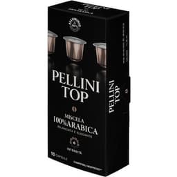 Top café mezcla 100% arábica intensidad 6 estuche 10 cápsulas compatibles con máquinas Nespresso - Pellini