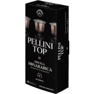 Top café mezcla 100% arábica intensidad 6 estuche 10 cápsulas compatibles con máquinas Nespresso - Pellini