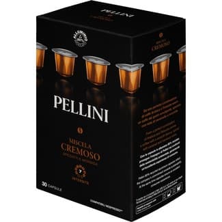 Café mezcla Cremoso intensidad 7 estuche 30 cápsulas compatibles con máquinas Nespresso - Pellini