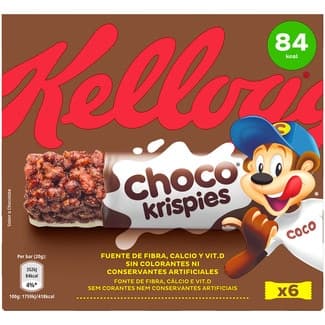 Barritas de cereales chocolateadas 6 unidades estuche 120 g - Kellogg's Choco Krispies