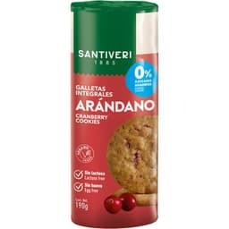 Galletas integrales con arándano 0% azúcares añadidos sin lactosa envase 190 g - Santiveri