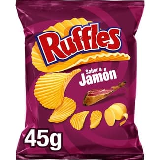 Patatas fritas onduladas sabor jamón sin gluten bolsa 45 g - Ruffles
