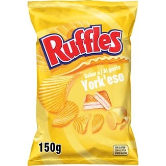 Patatas fritas onduladas York´eso sabor a jamón y queso bolsa 150 g - Ruffles