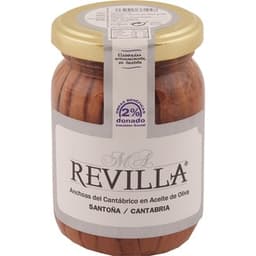 Filetes de anchoa del Cantábrico en aceite de oliva Santoña tarro 105 g neto escurrido - Revilla