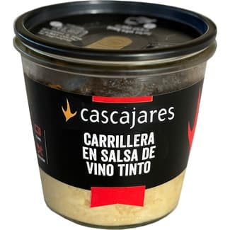 Carrillera de cerdo en salsa de vino tinto y puré de patata tarro 320 g - Cascajares