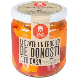 Pimientos rellenos de carne 4 unidades tarro 260 g - Lukan Gourmet