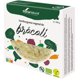 Hamburguesa de brócoli ecológica, vegana y sin gluten pack 2 unidades 100 g - Soria Natural