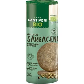 Organic Bio galletas de trigo sarraceno ecológicas sin gluten y sin lactosa paquete 200 g - Santiveri