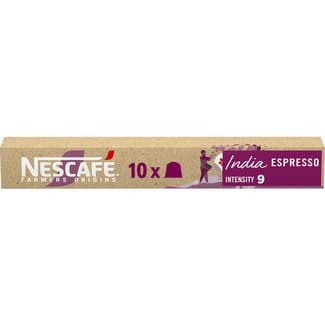 Café espresso intensidad 9 India estuche 10 cápsulas compatibles con máquinas Nespresso - Nescafe Farmers Origins