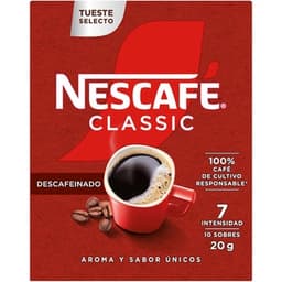 Café soluble descafeinado intensidad 7 estuche 10 monodosis - Nescafe Classic