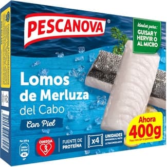 Lomos de merluza del Cabo con piel estuche 400 g - Pescanova