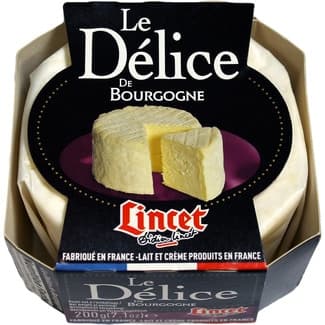 Queso francés Le Délice de Bourgone elaborado con leche de vaca enriquecida con nata envase 200 g - Lincet