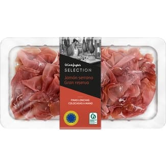 Jamón serrano Gran Reserva en lonchas finas colocadas a mano envase 150 g - El Corte Ingles Selection