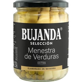Menestra de verduras extra elaborado en Navarra frasco 260 g neto escurrido - Bujanda