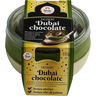 Bizcocho al chocolate Dubai con suave crema al cacao tarro 110 g - Senza Peccato