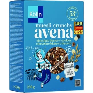 Muesly crunchy avena chocolate blanco y cookies paquete 250 g - Kolln