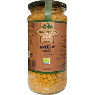 Lentejas cocidas extra de cultivo ecológico frasco 300 g neto escurrido - Don Pedro