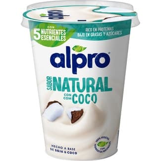 Big Pot especialidad vegetal de soja natural con coco bajo en azúcares envase 400 g sin gluten sin lactosa - Alpro