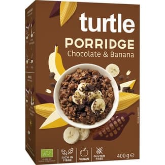 Porridge chocolate y banana ecológicos sin gluten envase 400 g - Turtle