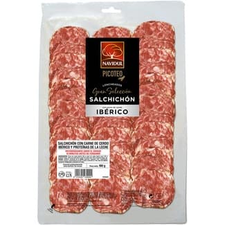 Gran Selección salchichón ibérico en lonchas sin gluten envase 100 g - Navidul