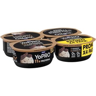 Proteínas sabor stracciatella 0% azúcares añadidos 0% m.g. pack 4 unidades 120 g + magnesio + vitamina B9 - Danone Yopro