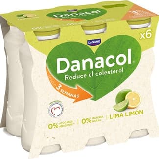Sabor lima y limón 0% azúcares añadidos sin gluten pack 6 unidades 100 g - Danone Danacol